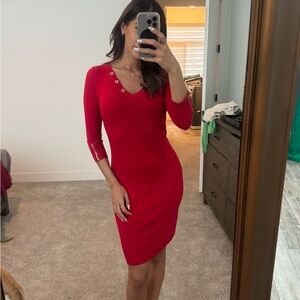 Red Calvin Klein Sweater Dress